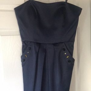 BCBG strapless navy dress